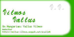 vilmos vallus business card